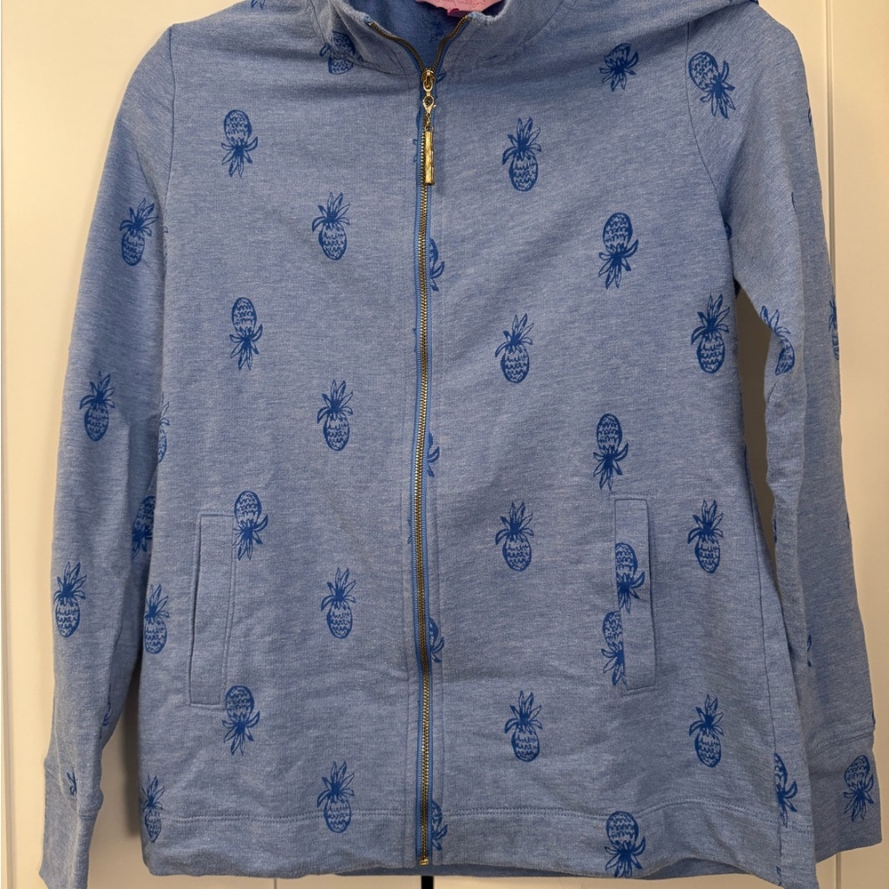 Lilly Pulitzer Blue Hoodie with Pineapple Print